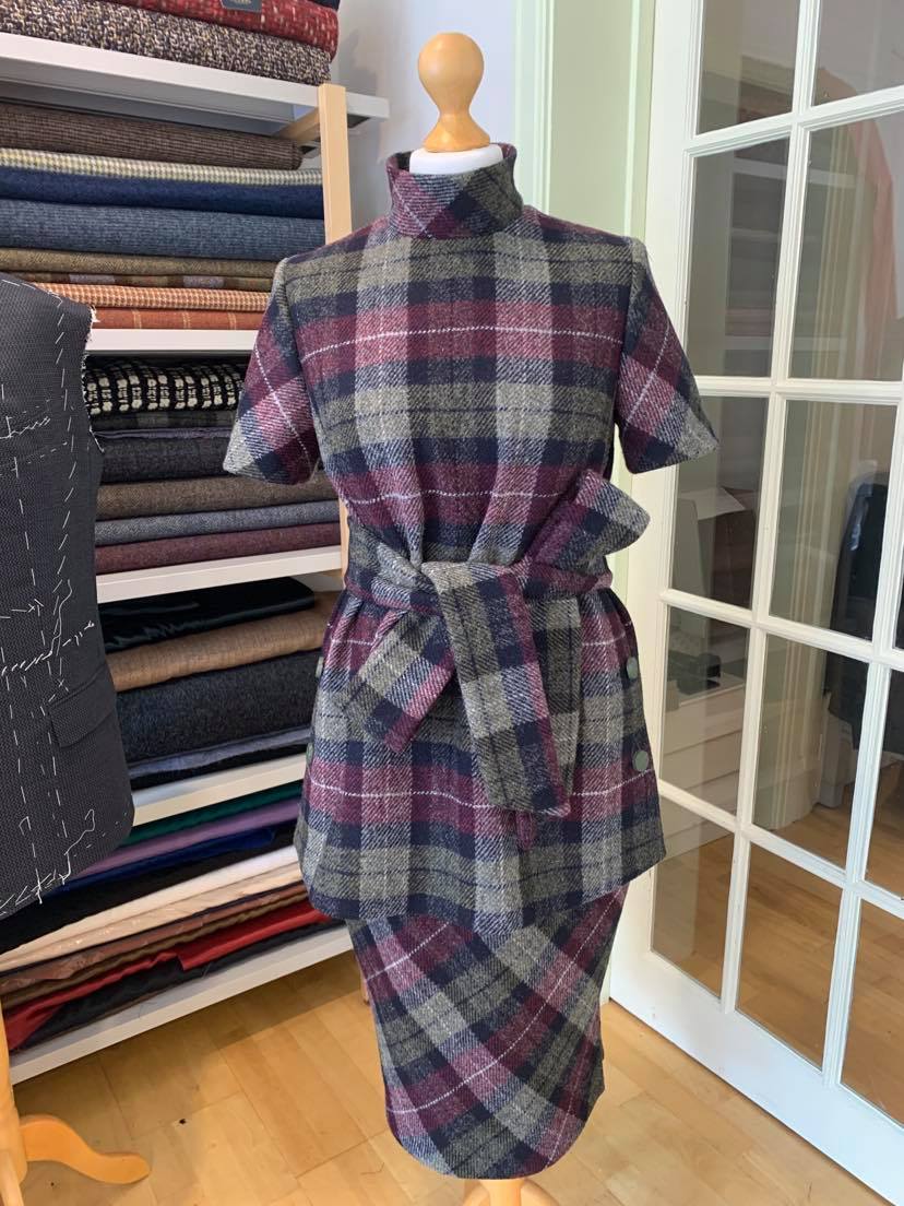 A checkered dress on a mannequin